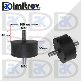 Антивибрационен тампон М16 х Ø 100 х 55 mm